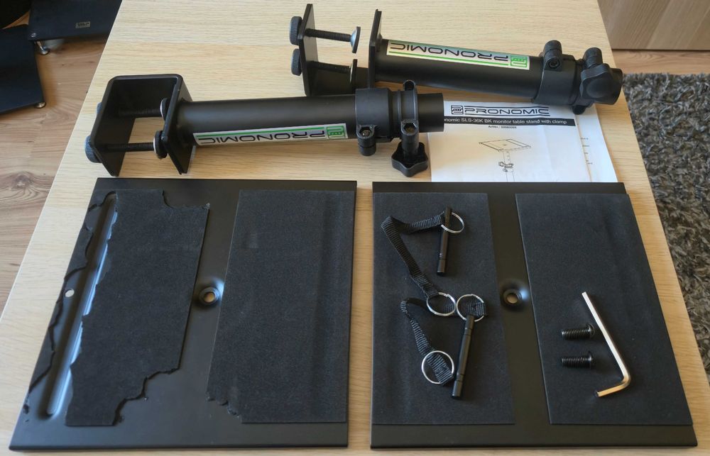 Pronomic SLS-36K BK uchwyt biurkowy do monitorów studyjnych i kolumn podstawkowych