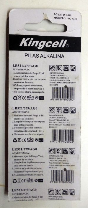 Pilhas Novas Alkalinas LR 521