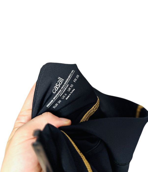 Legginsy Sportowe Wysoki Stan Czarne S
