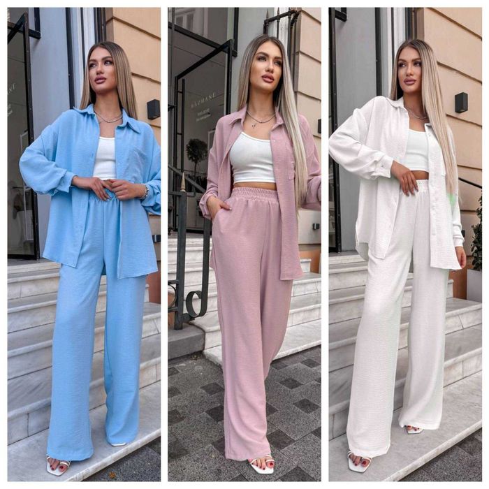Костюм жіночий сорочка та брюки різні кольори/Костюм женский весна-лето мод 10467