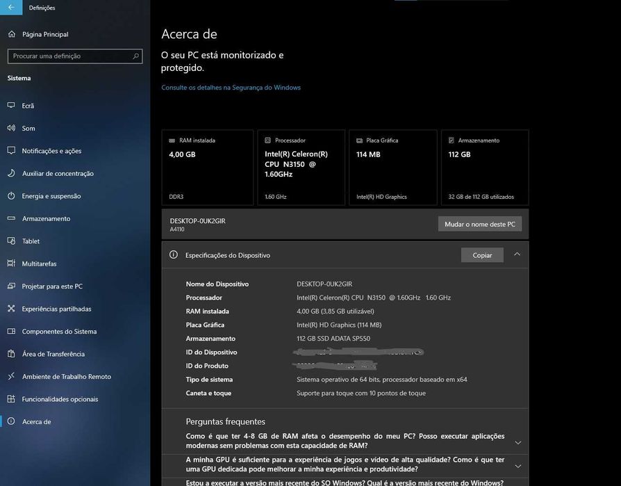 Computador All-in-one ASUS Pro A4110