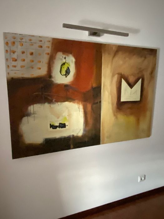 Óleo sobre tela em tons terra