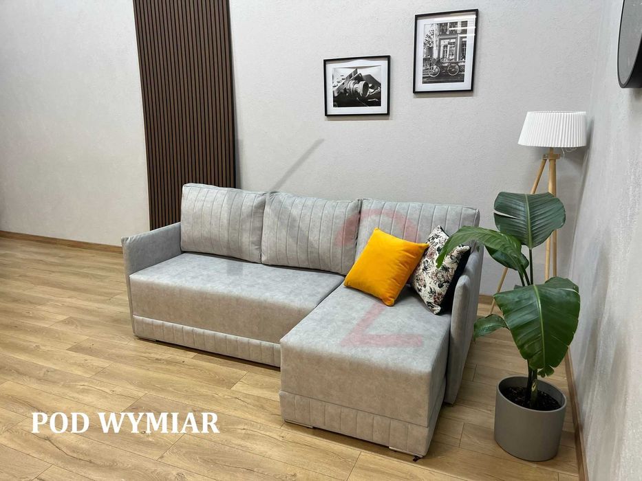Narożnik Kriss mały narożnik sofa kanapa rozkładany POD WYMIAR, gratis