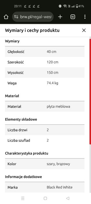 Regał biurowy WESTON