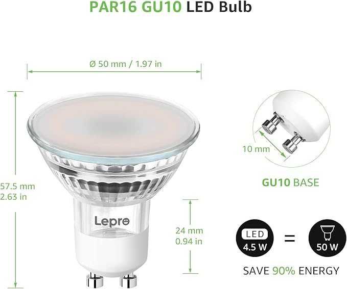 Żarówka Lepro GU10 inteligentna lampa, Wi-Fi