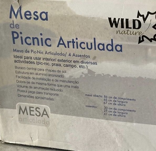 Mesa de picnic articulada