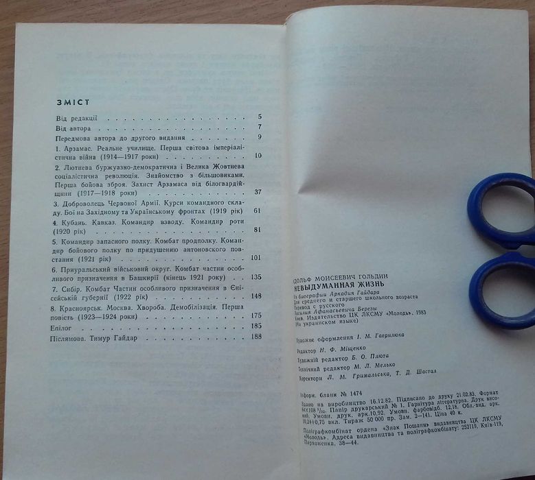 Гольдін А. Невигадане життя: Про шкільні роки та бойову юність Гайдара