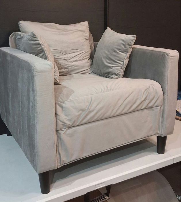 fotel sofa aksamitowa