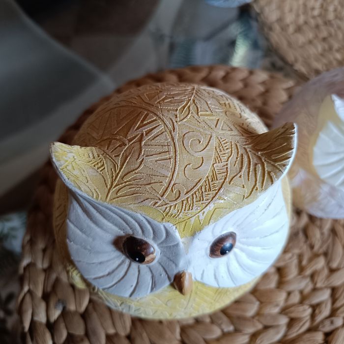 Conjunto de corujas com padrões trabalhados