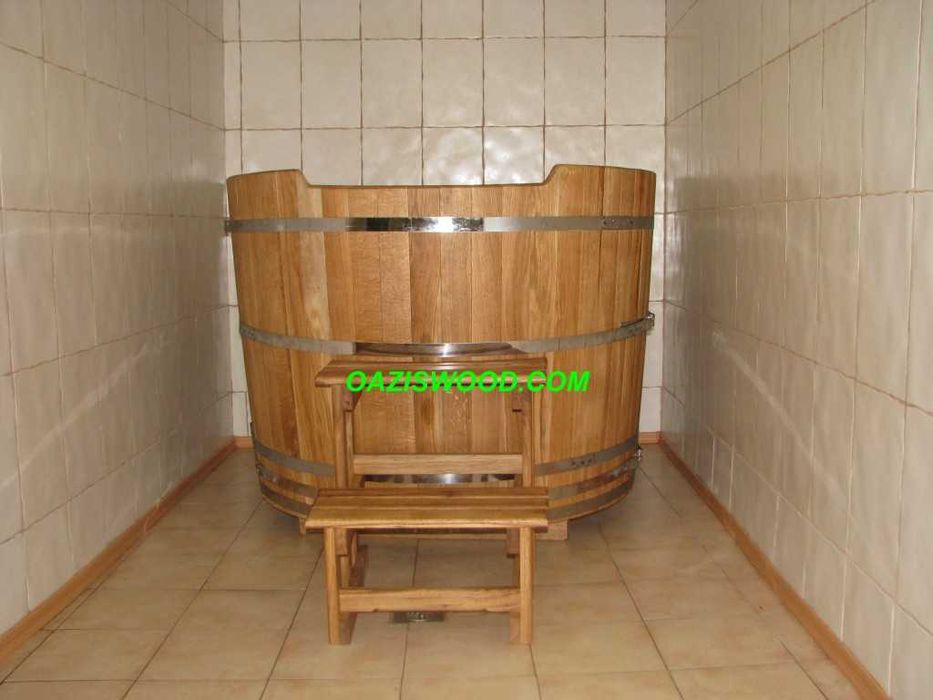 Купель кругла для лазні та сауни з дуба. купель деревянная