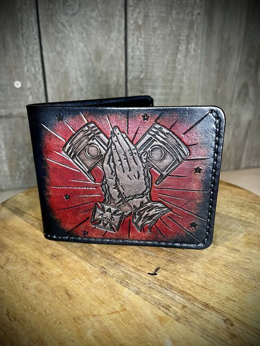 Portfel skórzany handmade harley rock motocyklowy