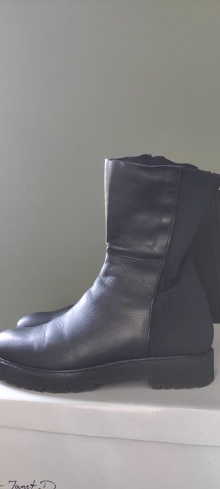 Eleganckie czarne botki damskie kozaczki Otto Kern 37