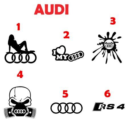 Autocolantes Alfa Romeo - Audi - BMW - Citroen - Fiat - Ford - Honda