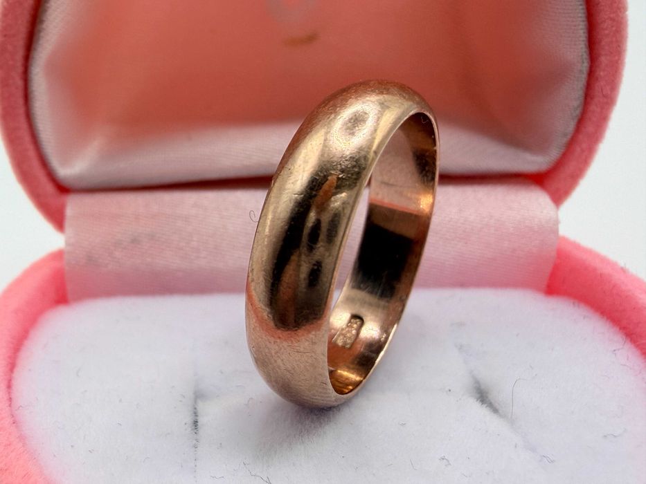 Złota obrączka różowe złoto próba 375 rozmiar 16 szeroka klasyczna