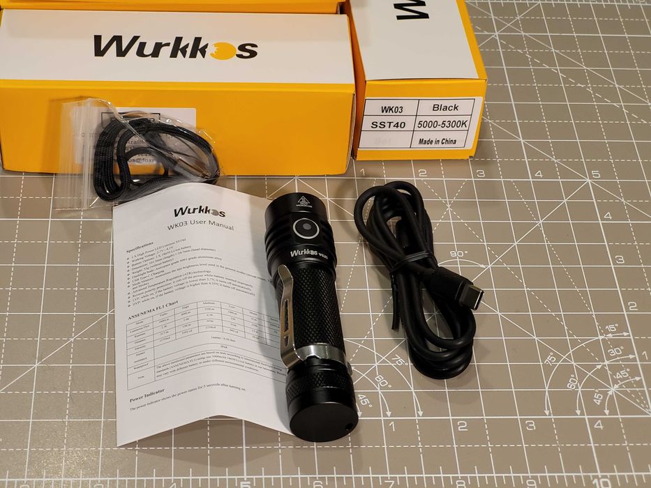 nowa latarka EDC Wurkkos WK03 SST40 1800lm max, ładowanie USB