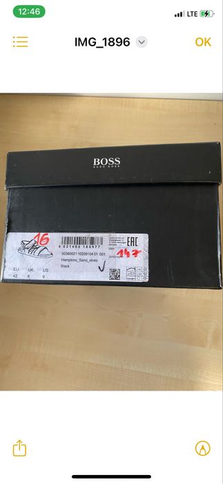 Hugo Boss sandały męskie, roz 42 (8) nowe, czarne, 100 % oryginał