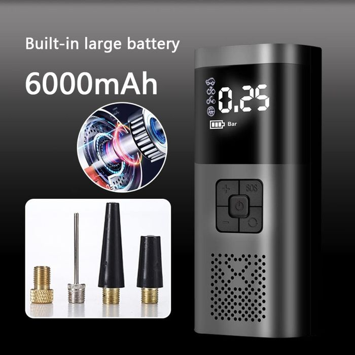 Портативний автомобильный компресор Wireless Pump 12В ST5509D ∙ Павербанк. Оплата при получении