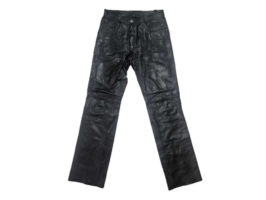 HIGHWAY Damskie spodnie motocyklowe skórzane proste roz M pas 78 (410)