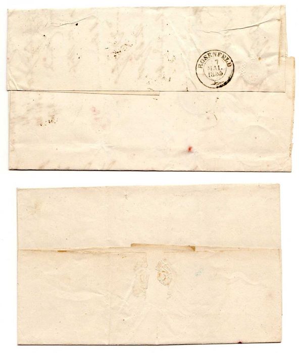 RARAS Cartas com os Primeiros Selos Postais do Estado Alemão de Wurttemberg 1851-1855