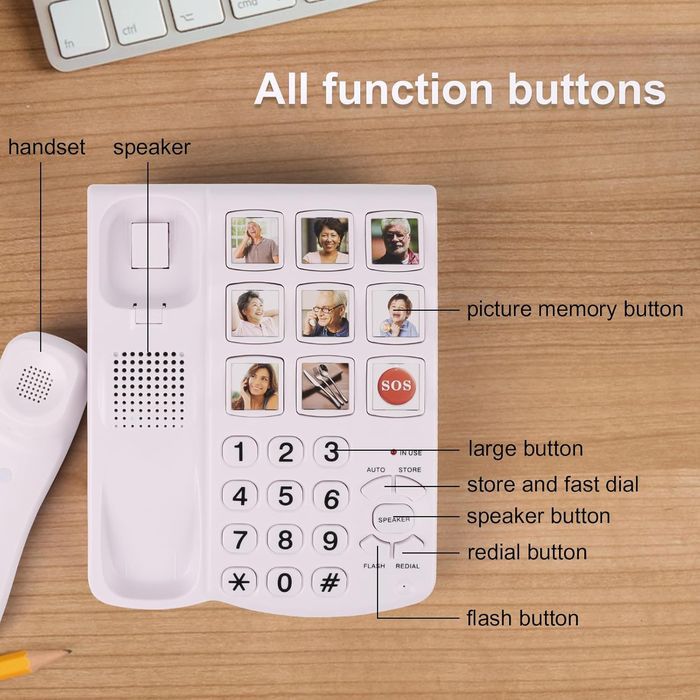 Telefon stacjonarny z regulowaną dużą głośnością