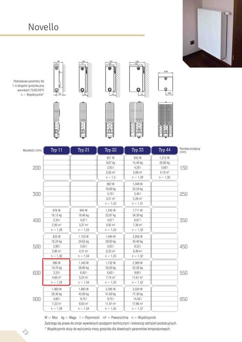 Grzejnik płytowy STELRAD Novello s T11 600x400 dolnozasilany