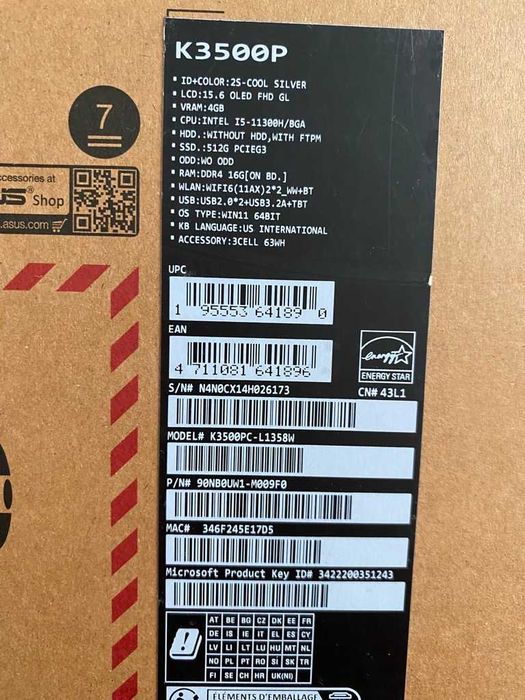 Asus Pro 15 OLED K3500P-L1358W na gwarancji do końca listopada