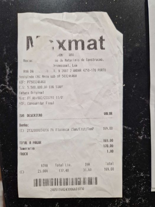 Sanita nova nunca instalada