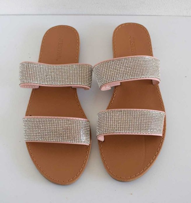 JustFab klapki pudrowy róż buty 37 ,5