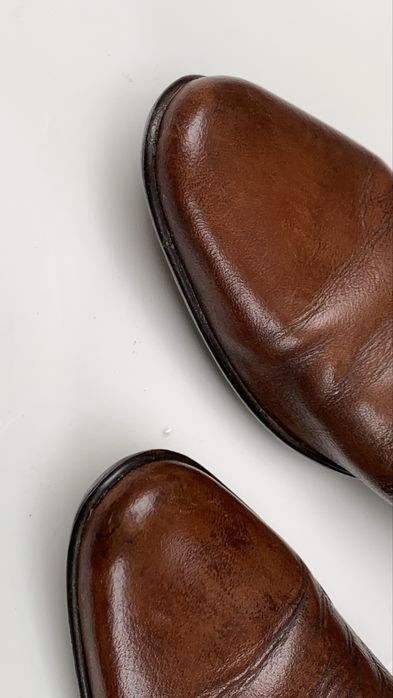 Wloskie buty meskie 41 skora Lavorazione Artigiana braz