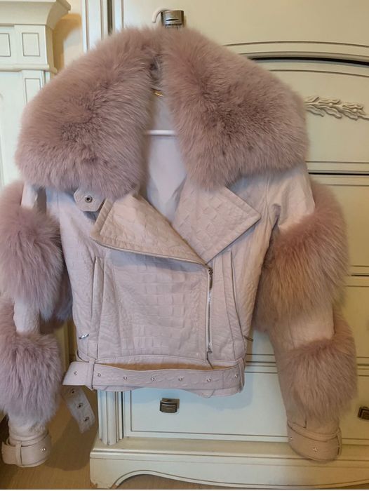 Куртка кожаная с мехом писец , Италия , размер S