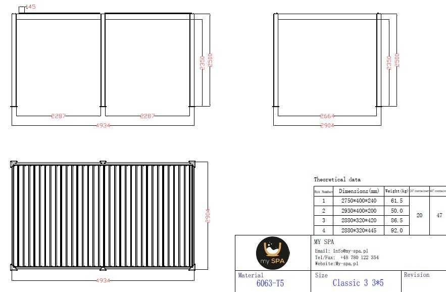 Pergola Ogrodowa Aluminiowa 3×5 PRESTIGE
