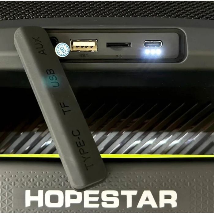 Портативная акустическая колонка 120 Вт  Bluetooth,  караоке, LED.