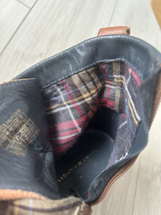 Botki Tommy Hilfiger skóra 38 brązowe sztyblety