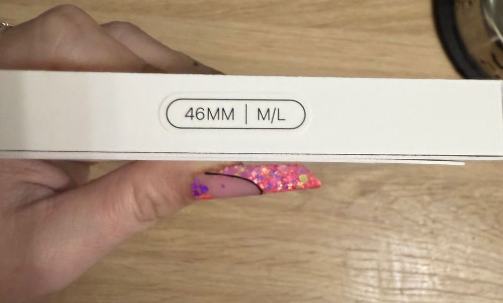Bracelete preta Apple Watch séries 10/11 46mm M/L caixa selada