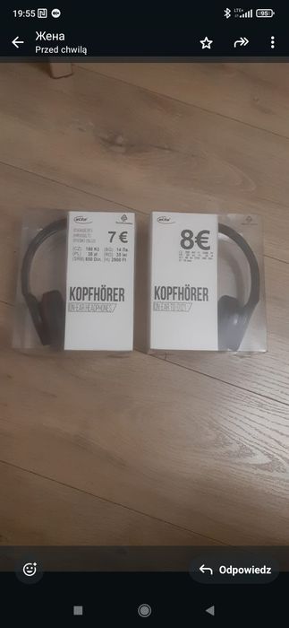 Słuchawki nowe, komplekt 2 szt , zapakowane