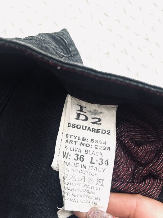 Spodnie Dsquared2 czarne przecierane jeansowe