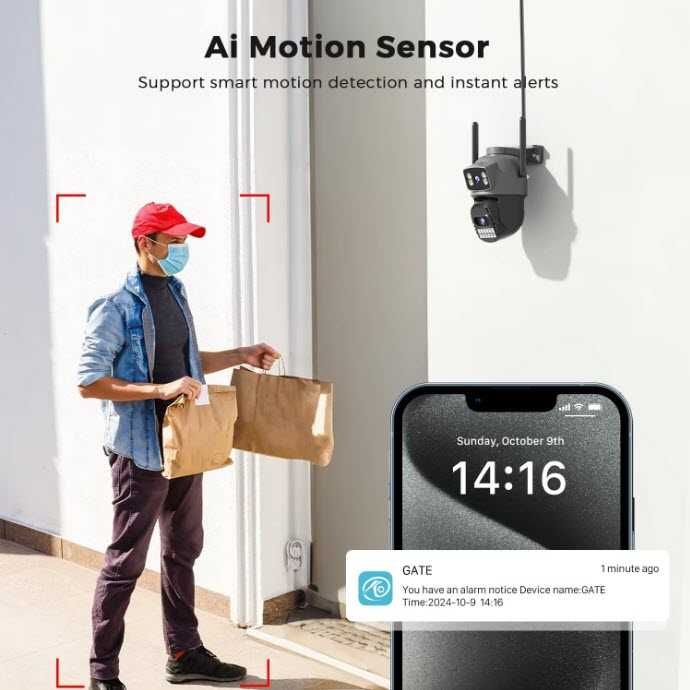 Поворотная WiFi IP камера A22YQ 10MP Wi-Fi 5Ghz и 2,4Ghz O-KAM Pro