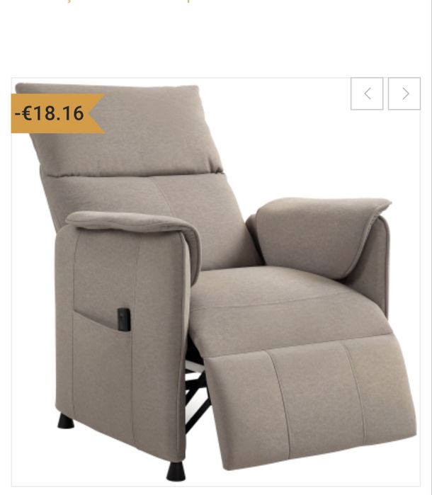 Poltrona reclinável com controlo remoto