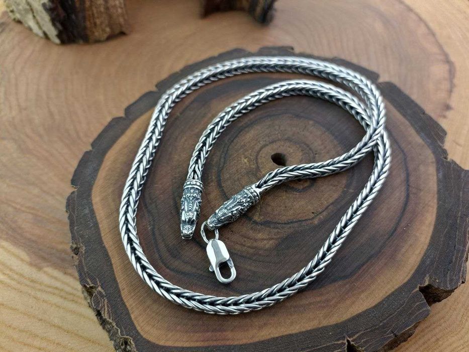 Срібний чоловічий ланцюг Колос Серебряная цепочка жгут 925 проба