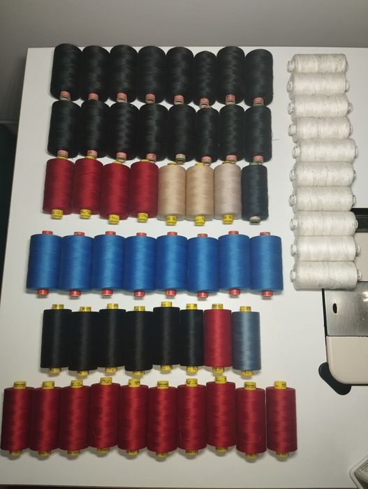 Grubsze nici 70 75 80, białe 50 duży zestaw