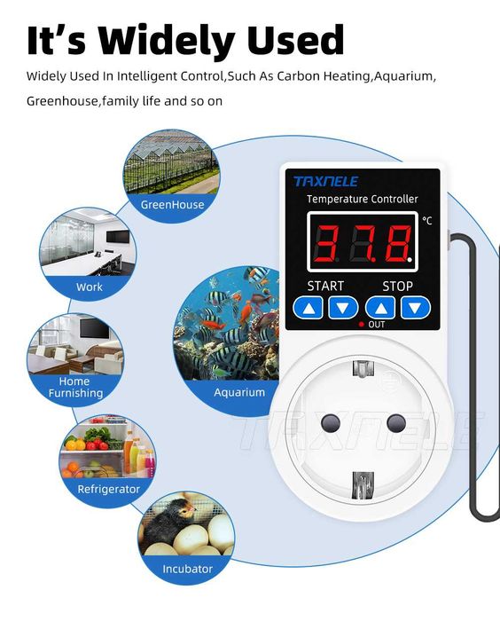 Терморегулятор в розетку 220В | Термостат для инкубатора, обогрева