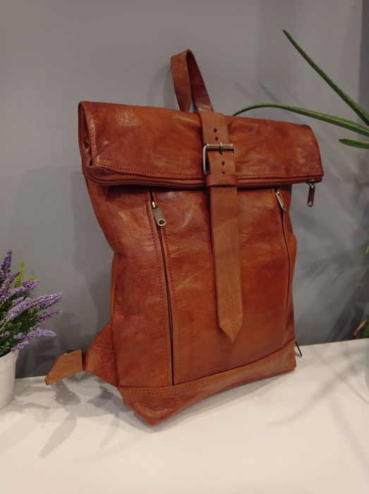 Solidny i stylowy plecak ze skóry naturalnej. Hand made!