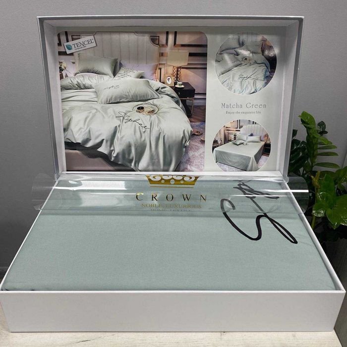 Постельное белье Євро Crown Tencel в КОРОБКЕ