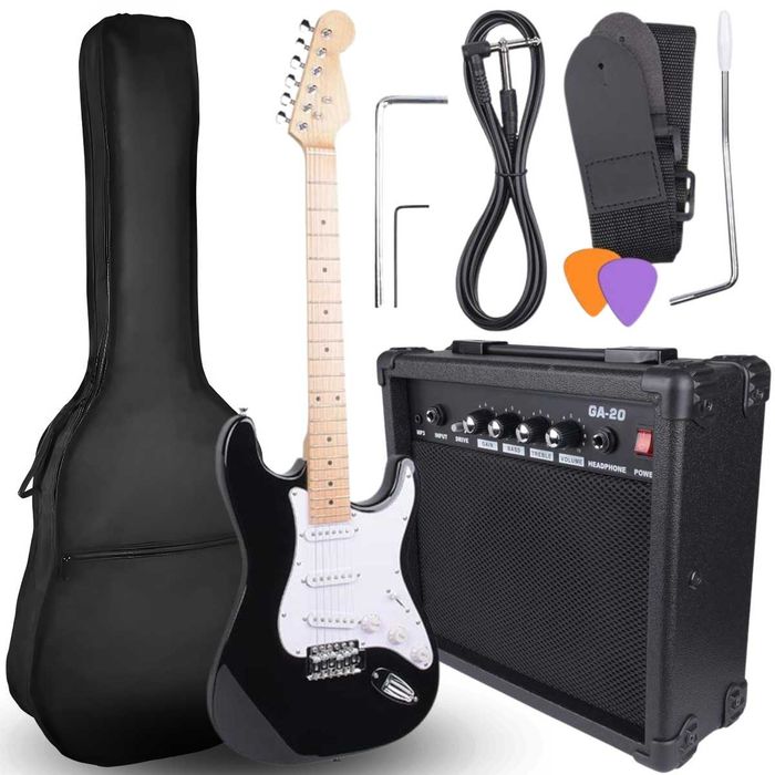 ZESTAW gitara elektryczna stratocaster wzmacniacz NN EG SET BK