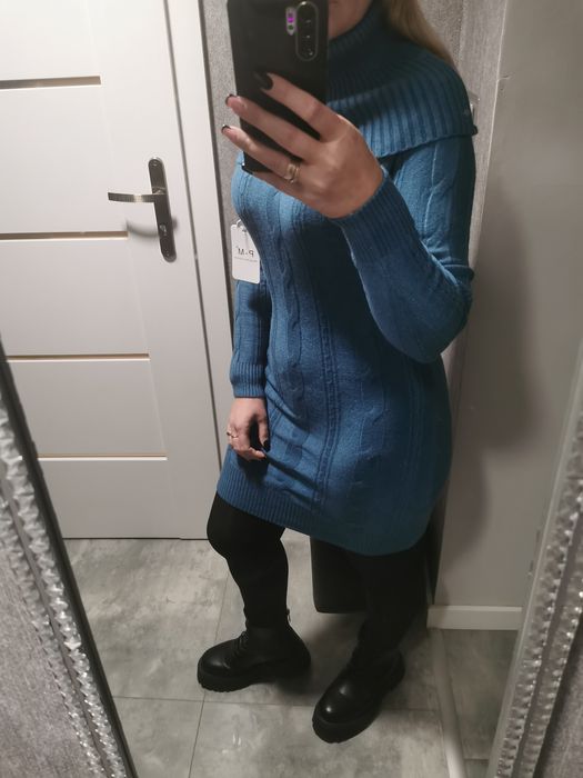 TUNIKA sukienka GOLF NOWY morski turkus