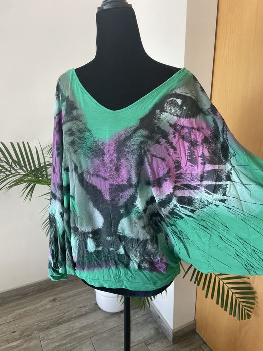 Top verde manga morcego Miss Sixty – estilo off shoulder
