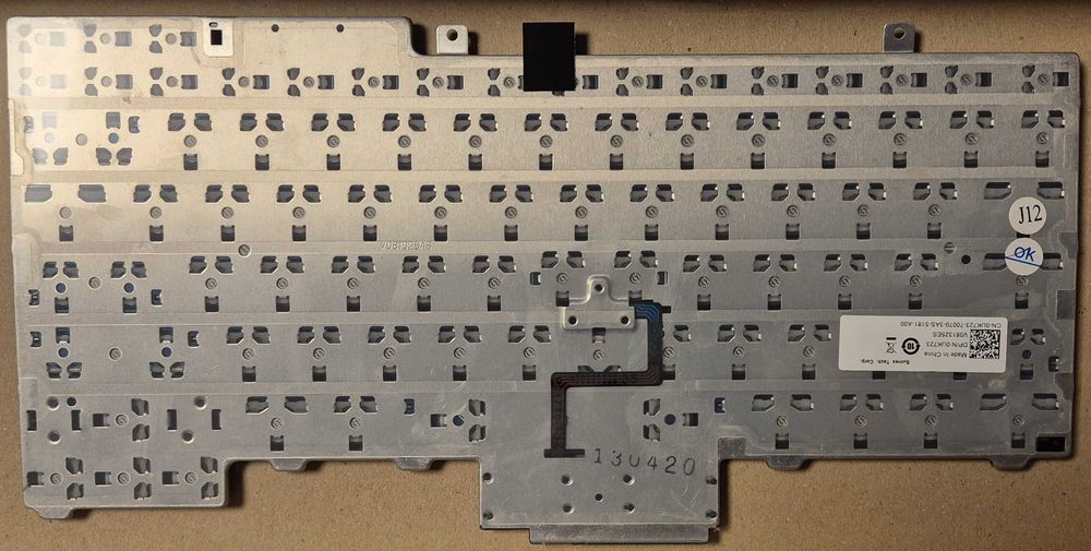 Teclado inglês retro iluminado Dell 0UK723 para Dell Latitude E6400