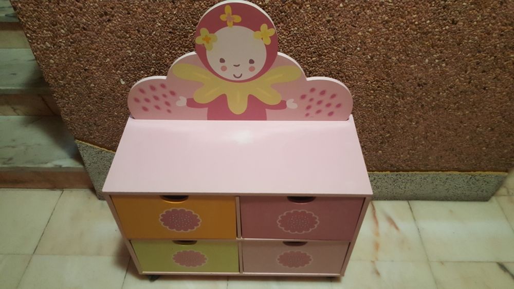 Comoda/ banco arrumação rodas Vertbaudet