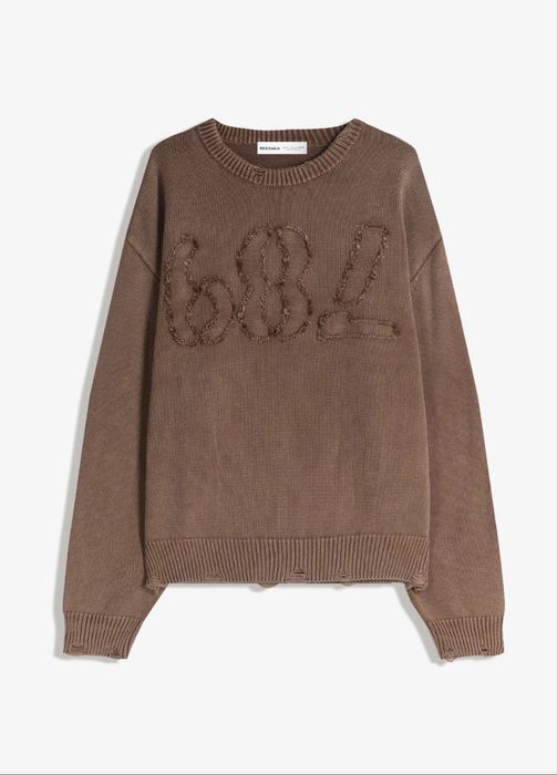 Коричневий светр bershka