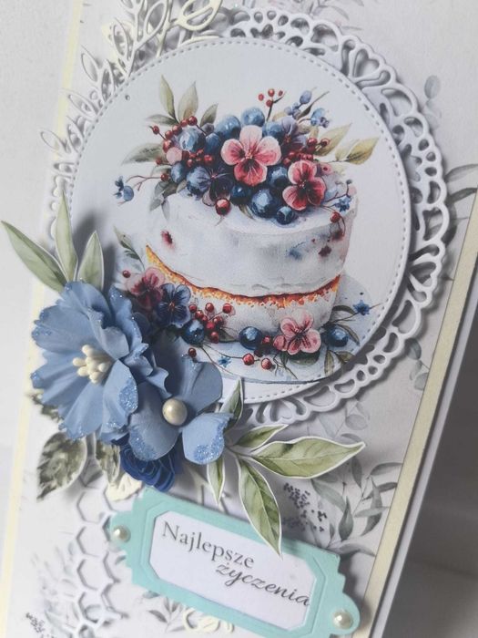 Kartka okolicznościowa handmade DL z pudełkiem prezent